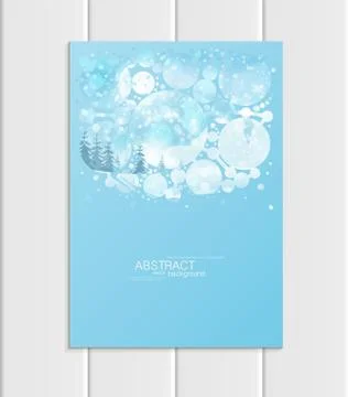 Brochure A5 or A4 format design Christmas template, abstract circles, winter Stock Illustration