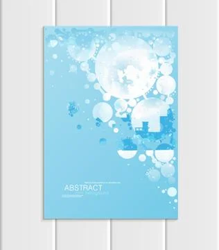 Brochure A5 or A4 format design Christmas urban city, abstract circles, winter Stock Illustration