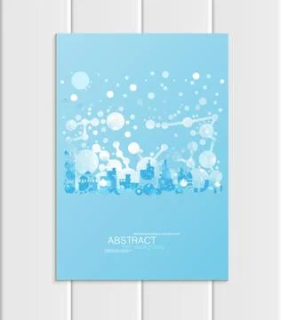 Brochure A5 or A4 format design Christmas urban city, abstract circles, winter Stock Illustration