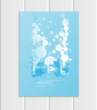 Brochure A5 or A4 format design Christmas urban city, abstract circles, winter Stock Illustration