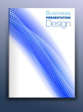 Brochure Blue Cover Template Vector Design for Business Presentation with Abs Stock Illustration