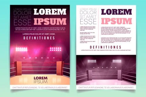Brochure with boxing ring for competition Stock Illustration