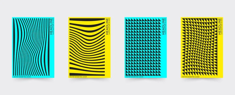 Brochure cover template set Stock Illustration