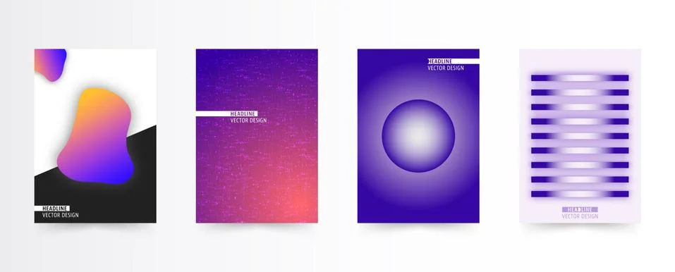Brochure cover template set Stock Illustration