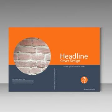Brochure cover template vector. Brick design element Stock Illustration