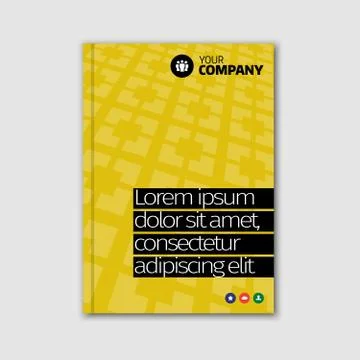 Brochure cover vector design template in A4 size. Illustrazione stock