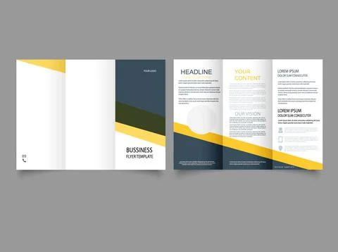 Brochure design, brochure template, creative tri-fold, trend brochure Stock Illustration