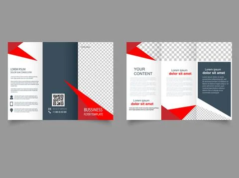 Brochure design, brochure template, creative tri-fold trend brochure Stock Illustration