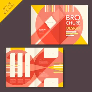 Brochure design with flat projection Stock Illustration