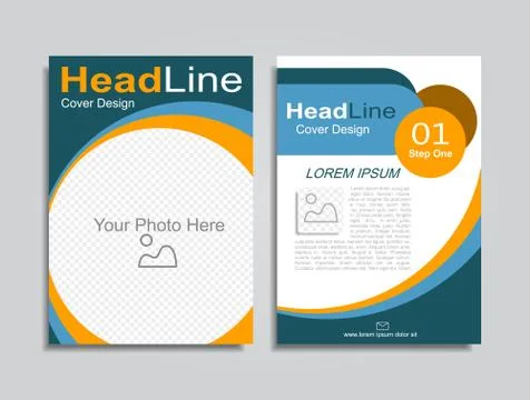 Brochure design layout with place for your data. Vector Illustrazione stock