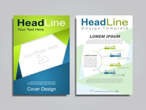 Brochure design layout with place for your data. Vector Stock Illustration