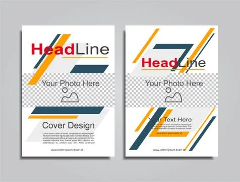 Brochure design layout with place for your data. Vector Stock Illustration