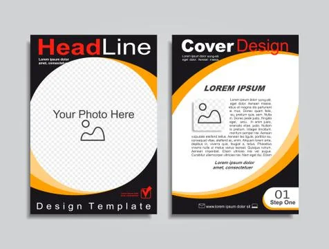 Brochure design layout with place for your data. Vector Stock Illustration