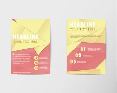 Brochure design Layout template in A4 with gold paper Stock Illustration