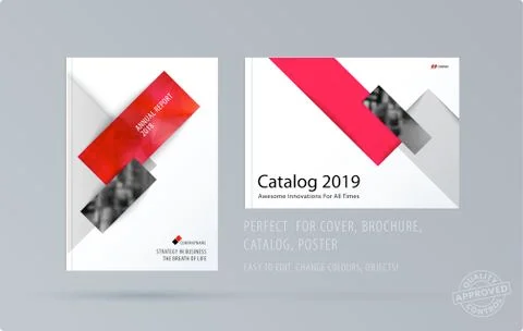 Brochure design rectangular template. Colourful modern abstract set, annual Stock Illustration