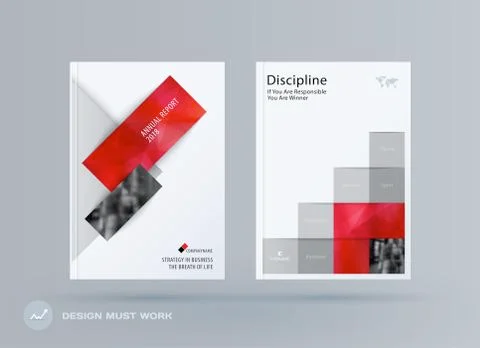 Brochure design rectangular template. Colourful modern abstract set, annual Stock Illustration