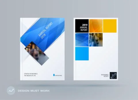 Brochure design rectangular template. Colourful modern abstract set, annual 스톡 일러스트