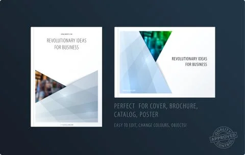 Brochure design rectangular template. Colourful modern abstract set, annual Stock Illustration