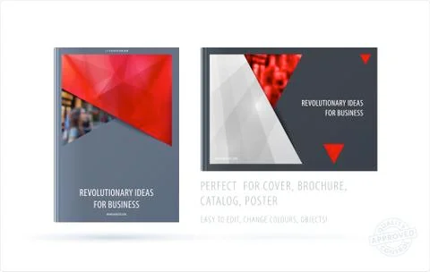 Brochure design rectangular template. Colourful modern abstract set, annual 스톡 일러스트