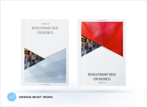 Brochure design rectangular template. Colourful modern abstract set, annual Stock Illustration