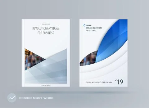 Brochure design rectangular template. Colourful modern abstract set, annual Stock Illustration