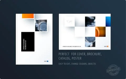 Brochure design rectangular template. Colourful modern abstract set, annual 스톡 일러스트