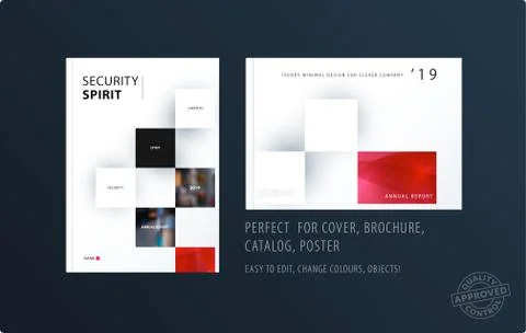 Brochure design rectangular template. Colourful modern abstract set, annual Stock Illustration