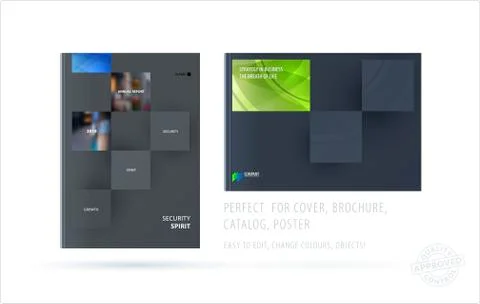 Brochure design rectangular template. Colourful modern abstract set, annual Stock Illustration
