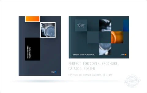 Brochure design rectangular template. Colourful modern abstract set, annual Illustrazione stock