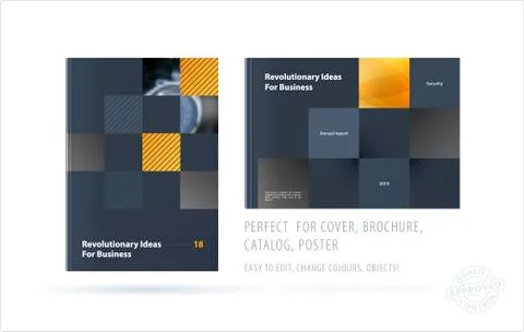 Brochure design rectangular template. Colourful modern abstract set, annual 스톡 일러스트