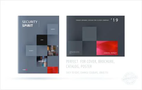 Brochure design rectangular template. Colourful modern abstract set, annual イラスト素材