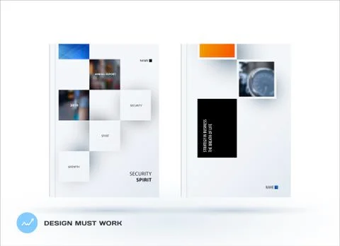Brochure design rectangular template. Colourful modern abstract set, annual 스톡 일러스트