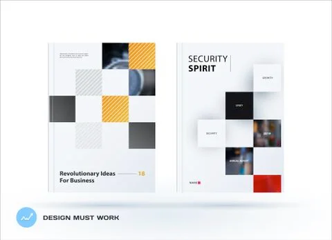 Brochure design rectangular template. Colourful modern abstract set, annual Illustrazione stock