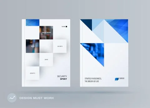 Brochure design rectangular template. Colourful modern abstract set, annual Illustrazione stock