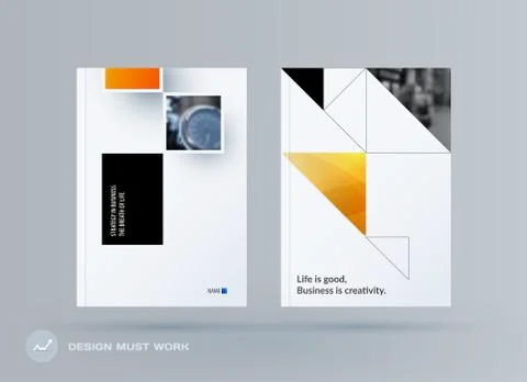 Brochure design rectangular template. Colourful modern abstract set, annual Stock Illustration