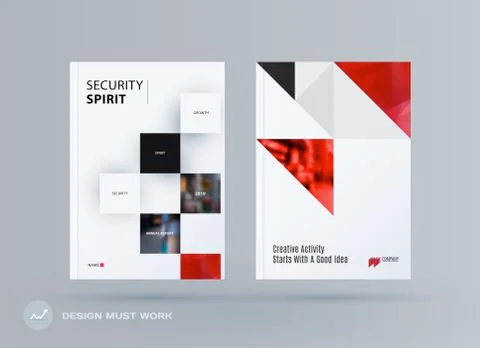 Brochure design rectangular template. Colourful modern abstract set, annual 스톡 일러스트