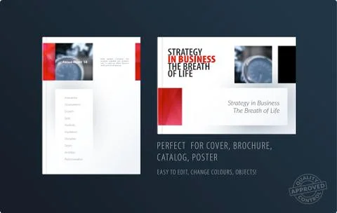 Brochure design rectangular template. Colourful modern abstract set, annual Stock Illustration