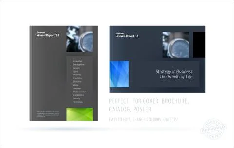 Brochure design rectangular template. Colourful modern abstract set, annual イラスト素材