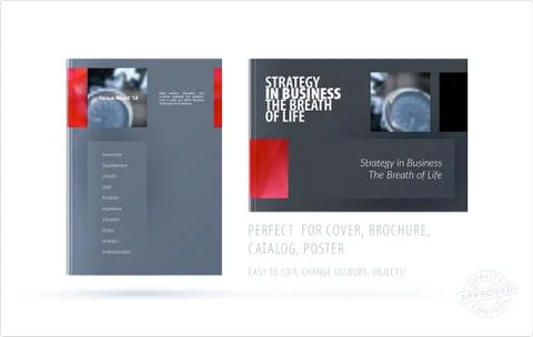 Brochure design rectangular template. Colourful modern abstract set, annual 스톡 일러스트