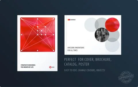 Brochure design round template. Colourful modern abstract set, annual report Stock Illustration