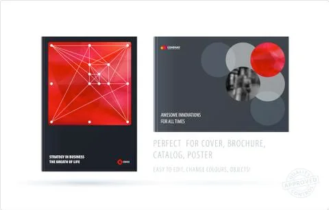 Brochure design round template. Colourful modern abstract set, annual report Stock Illustration