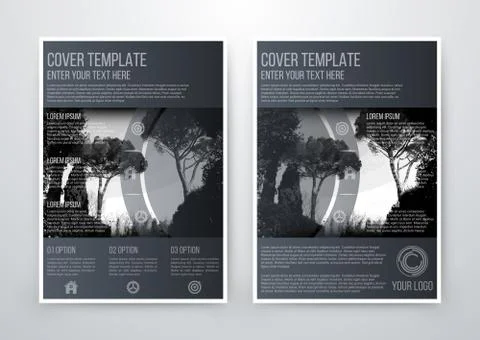 Brochure design template vector flyer Illustrazione stock
