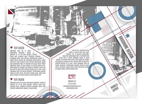 Brochure design template. vector trifold geometric abstract. trandy colors Illustrazione stock