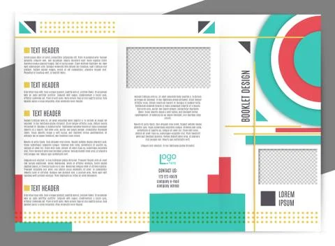 Brochure design template. vector trifold geometric abstract. trandy colors Stock Illustration