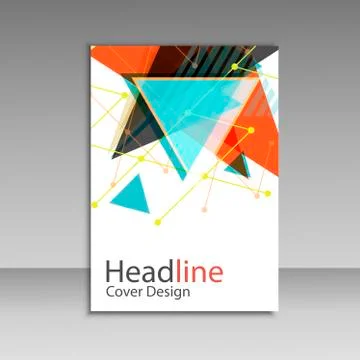 Brochure design triangle template vector Stock Illustration