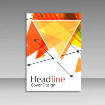 Brochure design triangle template vector Illustrazione stock