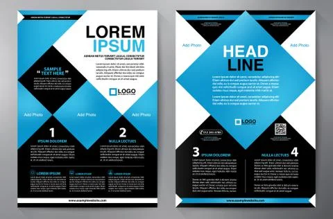 Brochure design two pages a4 template. Stock Illustration