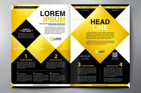 Brochure design two pages a4 vector template Stock Illustration
