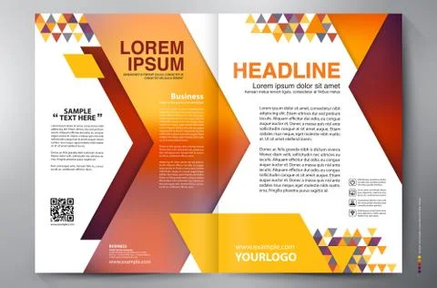 Brochure design two pages a4 vector template Stock Illustration