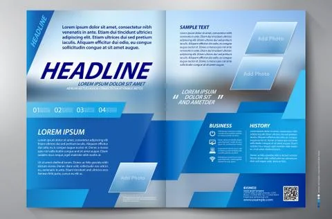 Brochure design two pages a4 vector template 스톡 일러스트